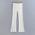 Women's Double Waist Flared Sports Pants