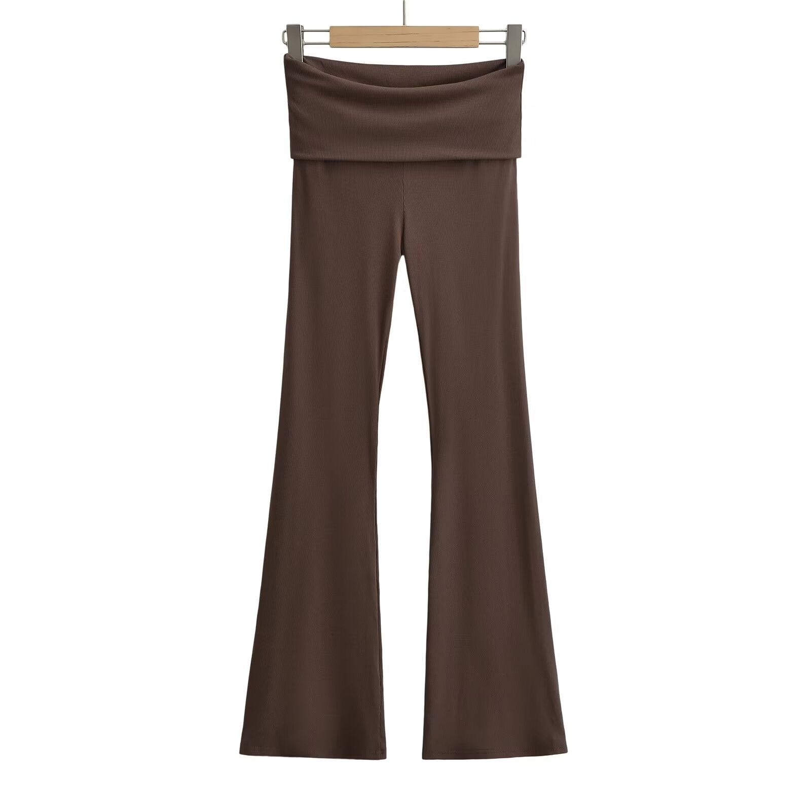 Women's Double Waist Flared Sports Pants